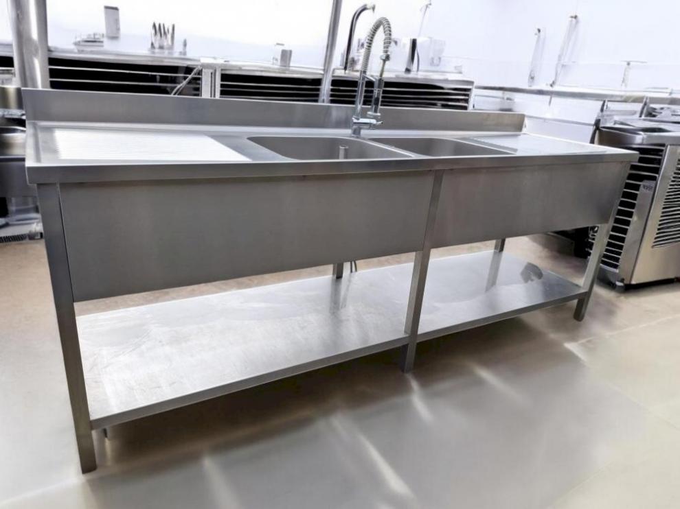 dubbele spoeltafel inox