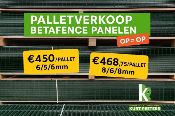 Dubbelstaaf draadpanelen 60cm – Betafence promotie Palletverkoop dubbelstaaf draadpanelen 60cm hoog – Betafence hekwerk bij Handelsonderneming Kurt Peeters