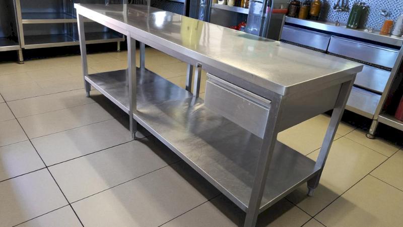 inox werktafel 223x70